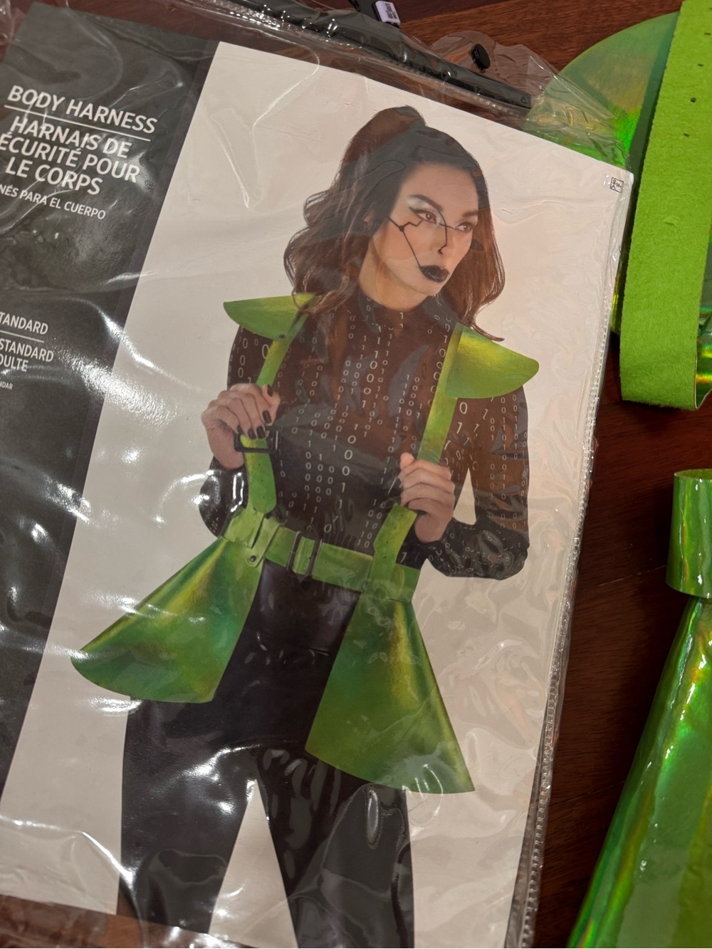 Shiny Green Futuristic Body Harness Belt Halloween